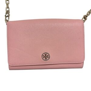 Tory Burch Robinson Elegant Pink Chain Strap Women's crossbody Bag